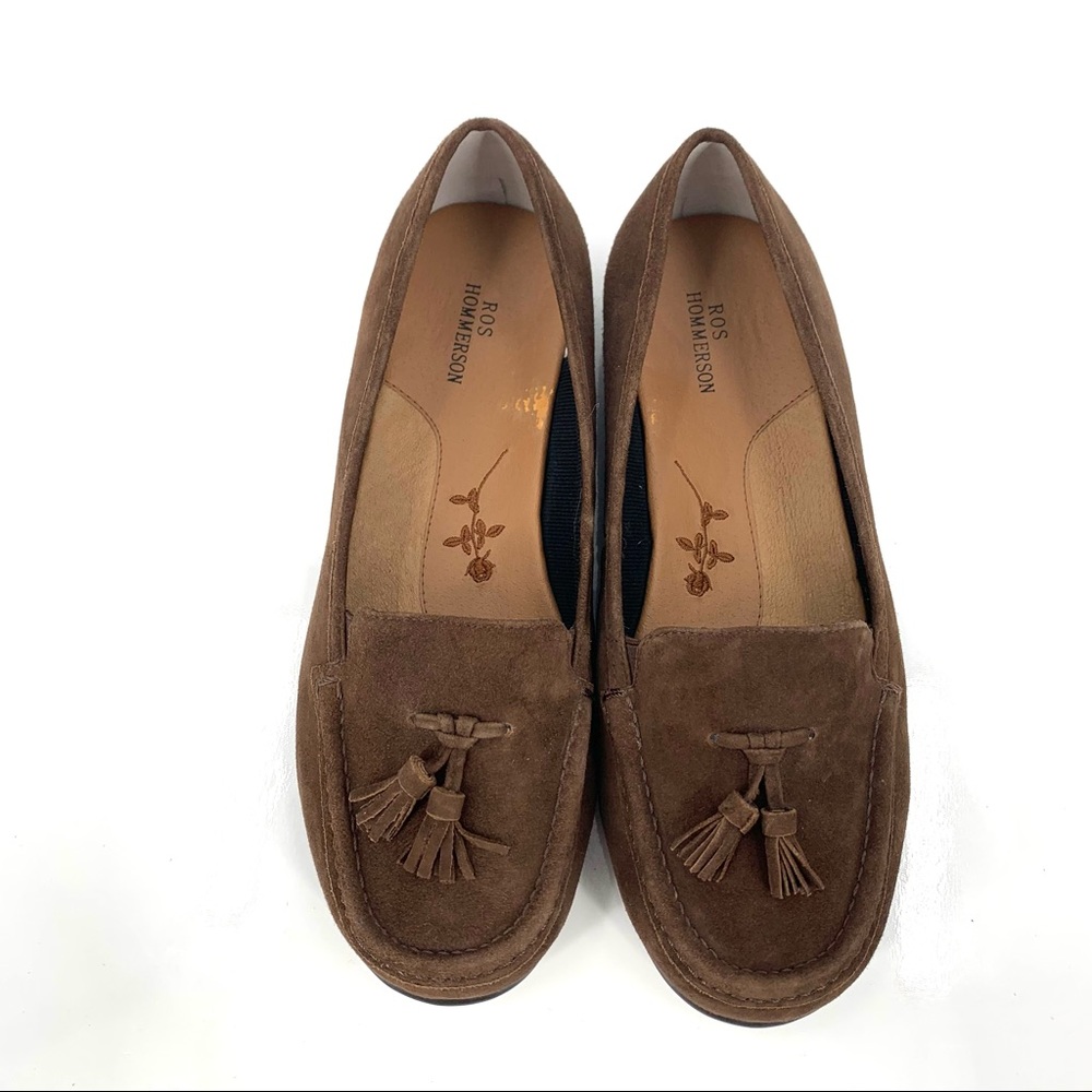 Ros Hommerson Loafers Slip On Brown Suede Tassel Moccasin Flats Loafers 7 Wide - Picture 9 of 13